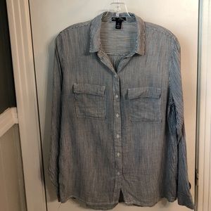 GAP boyfriend fit stripes shirt